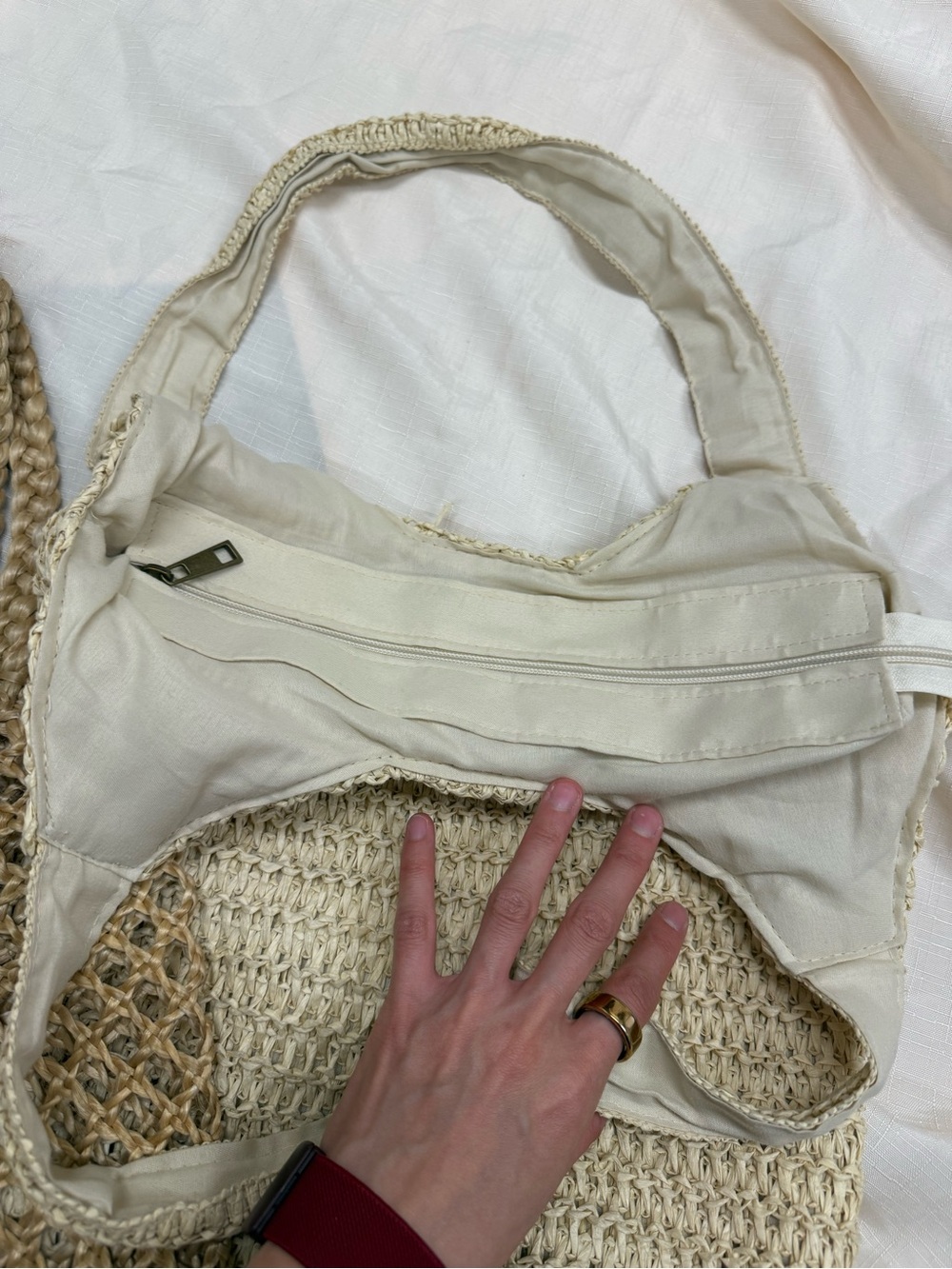 2 Straw Summer Bags | Open Weave Net Straw Bag - Picture 5 of 11